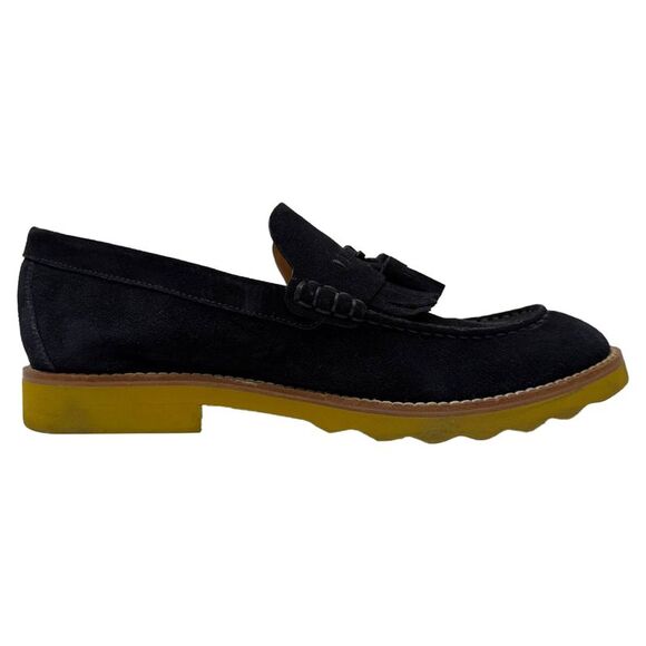 Louis Vuitton Tassel Slip-On Loafers in Black Suede